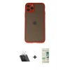 MARSİLYAN™- iPhone 11 Pro Kılıf Ahenk Çizgi Serisi - Siyah 20D Premium Cam Ekran Koruyucu + Kamera Lens Koruma Cam - SF