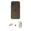 MARSİLYAN™- iPhone 11 Pro Kılıf Ahenk Çizgi Serisi - Siyah 20D Premium Cam Ekran Koruyucu + Renkli Kamera Lens Koruma Cam - PE