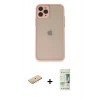 MARSİLYAN™- iPhone 11 Pro Kılıf Ahenk Çizgi Serisi - Siyah 20D Premium Cam Ekran Koruyucu + Renkli Kamera Lens Koruma Cam - PE