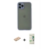 MARSİLYAN™- iPhone 11 Pro Kılıf Ahenk Çizgi Serisi - Siyah 20D Premium Cam Ekran Koruyucu + Renkli Kamera Lens Koruma Cam - TU
