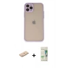 MARSİLYAN™- iPhone 11 Pro Kılıf Ahenk Çizgi Serisi - Siyah 20D Premium Cam Ekran Koruyucu + Renkli Kamera Lens Koruma Cam - MI