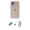 MARSİLYAN™- iPhone 11 Pro Kılıf Ahenk Çizgi Serisi - Siyah 20D Premium Cam Ekran Koruyucu + Shine Kamera Lens Koruma Cam - SABE