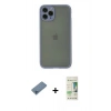 MARSİLYAN™- iPhone 11 Pro Kılıf Ahenk Çizgi Serisi - Siyah 20D Premium Cam Ekran Koruyucu + Shine Kamera Lens Koruma Cam - MI