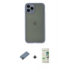 MARSİLYAN™- iPhone 11 Pro Kılıf Ahenk Çizgi Serisi - Siyah 20D Premium Cam Ekran Koruyucu + Shine Kamera Lens Koruma Cam - SABE