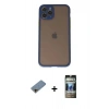MARSİLYAN™- iPhone 11 Pro Kılıf Ahenk Çizgi Serisi - Siyah 34D Hayalet Izgaralı Cam + Shine Kamera Lens Koruma Cam - GD