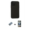 MARSİLYAN™- iPhone 11 Pro Kılıf Ahenk Çizgi Serisi - Siyah 34D Hayalet Izgaralı Cam + Shine Kamera Lens Koruma Cam - GD