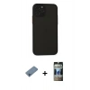 MARSİLYAN™- iPhone 11 Pro Kılıf Ahenk Çizgi Serisi - Siyah 34D Hayalet Izgaralı Cam + Shine Kamera Lens Koruma Cam - MI