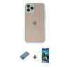MARSİLYAN™- iPhone 11 Pro Kılıf Ahenk Çizgi Serisi - Siyah 34D Izgaralı Cam + Shine Kamera Lens Koruma Cam - MI
