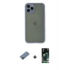 MARSİLYAN™- iPhone 11 Pro Kılıf Ahenk Çizgi Serisi - Siyah 360 Mat Full Body Arka Koruyucu + Shine Kamera Lens Koruma Cam - GI