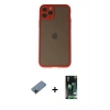 MARSİLYAN™- iPhone 11 Pro Kılıf Ahenk Çizgi Serisi - Siyah 360 Mat Full Body Arka Koruyucu + Shine Kamera Lens Koruma Cam - SH