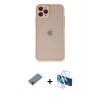 MARSİLYAN™- iPhone 11 Pro Kılıf Ahenk Çizgi Serisi - Siyah 3D Antistatik Cam Ekran Koruyucu + Shine Kamera Lens Koruma Cam - GI