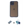 MARSİLYAN™- iPhone 11 Pro Kılıf Ahenk Çizgi Serisi - Siyah 3D Antistatik Cam Ekran Koruyucu + Shine Kamera Lens Koruma Cam - GI