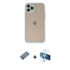 MARSİLYAN™- iPhone 11 Pro Kılıf Ahenk Çizgi Serisi - Siyah 3D Antistatik Cam Ekran Koruyucu + Shine Kamera Lens Koruma Cam - GI