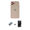 MARSİLYAN™- iPhone 11 Pro Kılıf Ahenk Çizgi Serisi - Siyah 3D Antistatik Hayalet Cam Ekran Koruyucu + Metal Kamera Lens Koruma Cam - KI