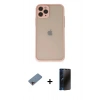MARSİLYAN™- iPhone 11 Pro Kılıf Ahenk Çizgi Serisi - Siyah 3D Antistatik Hayalet Cam Ekran Koruyucu + Shine Kamera Lens Koruma Cam - PE