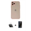 MARSİLYAN™- iPhone 11 Pro Kılıf Ahenk Çizgi Serisi - Siyah 3D Antistatik Hayalet Cam Ekran Koruyucu + Kamera Lens Koruma Cam - SF