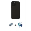 MARSİLYAN™- iPhone 11 Pro Kılıf Ahenk Çizgi Serisi - Siyah 3D Antistatik Seramik Nano Ekran Koruyucu + Shine Kamera Lens Koruma Cam - GD