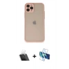 MARSİLYAN™- iPhone 11 Pro Kılıf Ahenk Çizgi Serisi - Siyah 3D Antistatik Seramik Nano Ekran Koruyucu + Kamera Lens Koruma Cam - SF
