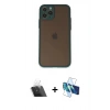 MARSİLYAN™- iPhone 11 Pro Kılıf Ahenk Çizgi Serisi - Siyah 3D Antistatik Seramik Nano Ekran Koruyucu + Kamera Lens Koruma Cam - SF