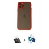 MARSİLYAN™- iPhone 11 Pro Kılıf Ahenk Çizgi Serisi - Siyah 3D Antistatik Seramik Nano Ekran Koruyucu + Kamera Lens Koruma Cam - SF