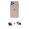 MARSİLYAN™- iPhone 11 Pro Kılıf Ahenk Çizgi Serisi - Siyah 3D Antistatik Seramik Nano Ekran Koruyucu + Kamera Lens Koruma Cam - SF