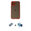 MARSİLYAN™- iPhone 11 Pro Kılıf Ahenk Çizgi Serisi - Siyah 3D Antistatik Seramik Nano Ekran Koruyucu + Metal Kamera Lens Koruma Cam - KI
