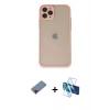MARSİLYAN™- iPhone 11 Pro Kılıf Ahenk Çizgi Serisi - Siyah 3D Antistatik Seramik Nano Ekran Koruyucu + Metal Kamera Lens Koruma Cam - KI