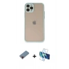MARSİLYAN™- iPhone 11 Pro Kılıf Ahenk Çizgi Serisi - Siyah 3D Antistatik Seramik Nano Ekran Koruyucu + Metal Kamera Lens Koruma Cam - KI