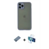 MARSİLYAN™- iPhone 11 Pro Kılıf Ahenk Çizgi Serisi - Siyah 3D Antistatik Seramik Nano Ekran Koruyucu + Shine Kamera Lens Koruma Cam - MI