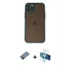 MARSİLYAN™- iPhone 11 Pro Kılıf Ahenk Çizgi Serisi - Siyah 3D Antistatik Seramik Nano Ekran Koruyucu + Shine Kamera Lens Koruma Cam - SH