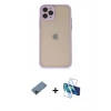 MARSİLYAN™- iPhone 11 Pro Kılıf Ahenk Çizgi Serisi - Siyah 3D Antistatik Seramik Nano Ekran Koruyucu + Shine Kamera Lens Koruma Cam - SH
