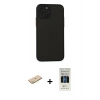 MARSİLYAN™- iPhone 11 Pro Kılıf Ahenk Çizgi Serisi - Siyah 5D Hayalet Cam Ekran Koruyucu + Renkli Kamera Lens Koruma Cam - PE