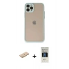MARSİLYAN™- iPhone 11 Pro Kılıf Ahenk Çizgi Serisi - Siyah 5D Hayalet Cam Ekran Koruyucu + Renkli Kamera Lens Koruma Cam - PE