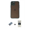 MARSİLYAN™- iPhone 11 Pro Kılıf Ahenk Çizgi Serisi - Siyah 5D Hayalet Cam Ekran Koruyucu + Shine Kamera Lens Koruma Cam - PE