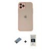 MARSİLYAN™- iPhone 11 Pro Kılıf Ahenk Çizgi Serisi - Siyah 5D Hayalet Cam Ekran Koruyucu + Shine Kamera Lens Koruma Cam - GD