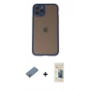 MARSİLYAN™- iPhone 11 Pro Kılıf Ahenk Çizgi Serisi - Siyah 6D Mat Seramik Hayalet Nano Ekran Koruyucu + Gümüş Shine Kamera Lens Koruma Cam