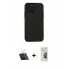 MARSİLYAN™- iPhone 11 Pro Kılıf Ahenk Çizgi Serisi - Siyah 6D Mat Seramik Hayalet Nano Ekran Koruyucu + Kamera Lens Koruma Cam - SF