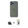 MARSİLYAN™- iPhone 11 Pro Kılıf Ahenk Çizgi Serisi - Siyah 6D Mat Seramik Hayalet Nano Ekran Koruyucu + Kamera Lens Koruma Cam - SF
