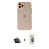MARSİLYAN™- iPhone 11 Pro Kılıf Ahenk Çizgi Serisi - Siyah 6D Mat Seramik Hayalet Nano Ekran Koruyucu + Kamera Lens Koruma Cam - SF