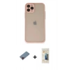 MARSİLYAN™- iPhone 11 Pro Kılıf Ahenk Çizgi Serisi - Siyah 6D Mat Seramik Hayalet Nano Ekran Koruyucu + Metal Kamera Lens Koruma Cam - KI