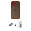 MARSİLYAN™- iPhone 11 Pro Kılıf Ahenk Çizgi Serisi - Siyah 6D Mat Seramik Hayalet Nano Ekran Koruyucu + Metal Kamera Lens Koruma Cam - KI