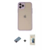 MARSİLYAN™- iPhone 11 Pro Kılıf Ahenk Çizgi Serisi - Siyah 6D Mat Seramik Hayalet Nano Ekran Koruyucu + Metal Kamera Lens Koruma Cam - KI
