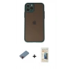 MARSİLYAN™- iPhone 11 Pro Kılıf Ahenk Çizgi Serisi - Siyah 6D Mat Seramik Hayalet Nano Ekran Koruyucu + Metal Kamera Lens Koruma Cam - KI