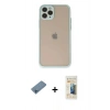 MARSİLYAN™- iPhone 11 Pro Kılıf Ahenk Çizgi Serisi - Siyah 6D Mat Seramik Hayalet Nano Ekran Koruyucu + Mavi Shine Kamera Lens Koruma Cam