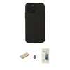 MARSİLYAN™- iPhone 11 Pro Kılıf Ahenk Çizgi Serisi - Siyah 6D Mat Seramik Hayalet Nano Ekran Koruyucu + Renkli Kamera Lens Koruma Cam - PE