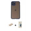 MARSİLYAN™- iPhone 11 Pro Kılıf Ahenk Çizgi Serisi - Siyah 6D Mat Seramik Hayalet Nano Ekran Koruyucu + Renkli Kamera Lens Koruma Cam - PE