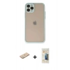 MARSİLYAN™- iPhone 11 Pro Kılıf Ahenk Çizgi Serisi - Siyah 6D Mat Seramik Hayalet Nano Ekran Koruyucu + Renkli Kamera Lens Koruma Cam - YL