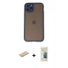 MARSİLYAN™- iPhone 11 Pro Kılıf Ahenk Çizgi Serisi - Siyah 6D Mat Seramik Hayalet Nano Ekran Koruyucu + Renkli Kamera Lens Koruma Cam - YL
