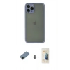 MARSİLYAN™- iPhone 11 Pro Kılıf Ahenk Çizgi Serisi - Siyah 6D Mat Seramik Hayalet Nano Ekran Koruyucu + Shine Kamera Lens Koruma Cam - SH