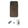 MARSİLYAN™- iPhone 11 Pro Kılıf Ahenk Çizgi Serisi - Siyah 6D Mat Seramik Hayalet Nano Ekran Koruyucu + Shine Kamera Lens Koruma Cam - SH